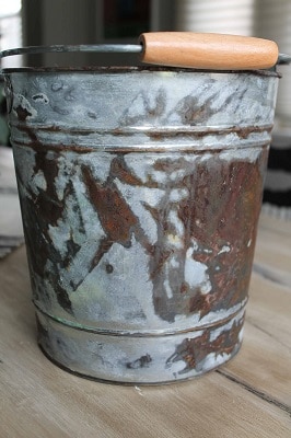 aged galvanized metal bucket