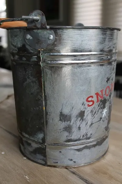 aged galvanized bucket