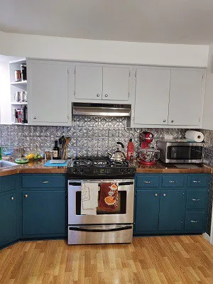 two toned kitchen