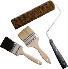 paint brushes and roller
