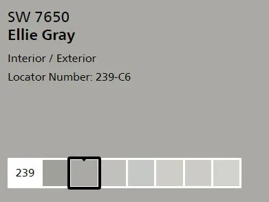 Ellie Gray Sherwin Williams digital paint color chip