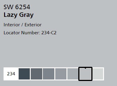 SW Lazy gray digital paint color chip