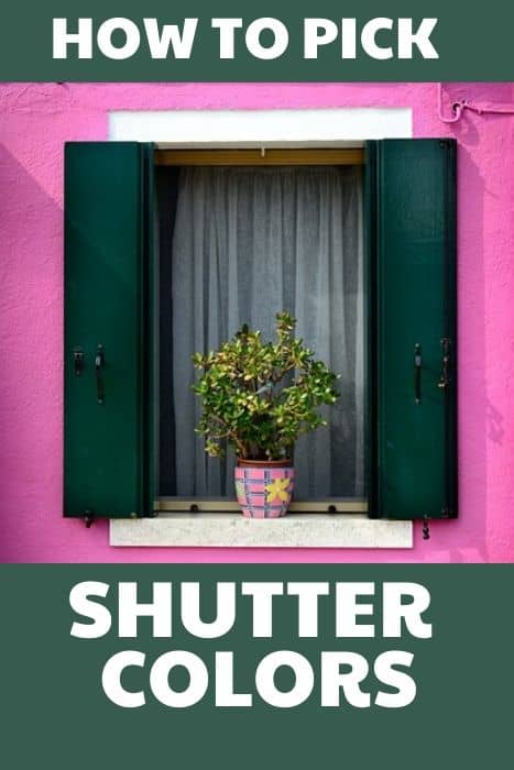 How to pick shutter paint colors graphic with window and shutters(