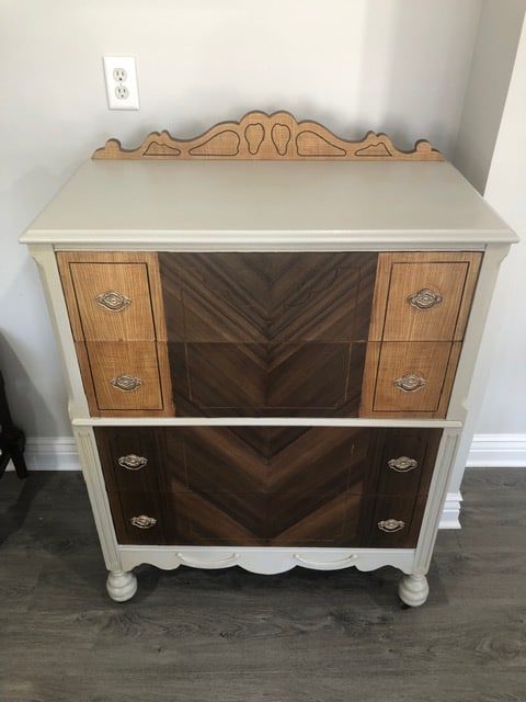 dresser painted with Mindful Gray