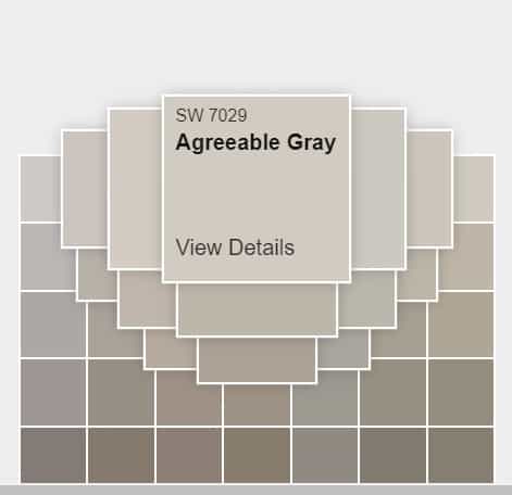 digital swatch of sherwin williams agreeable gray