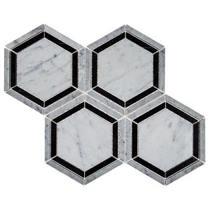 Natural Stone Mosaic Tile in Marble Black and White