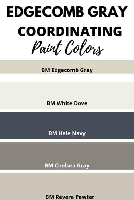 Coordination Paint Colors for Edgecomb Gray graphic