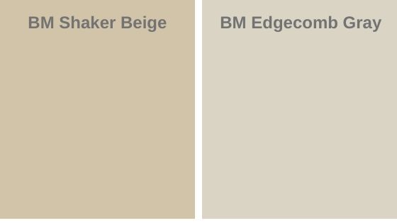 shaker beige vs. Edgecomb gray