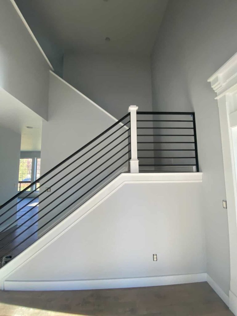 black stair railing