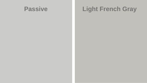 sherwin williams Passive vs Light French Gray 