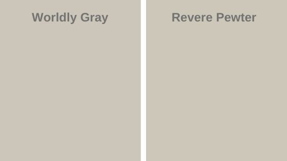 Worldly Gray vs Revere Pewter