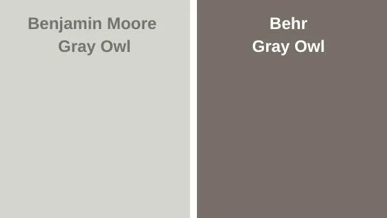BM Gray Owl vs Behr Gray Owl 