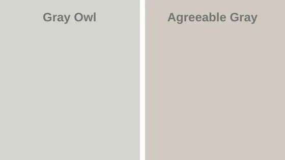 Gray Owl vs Agreeable Gray 
