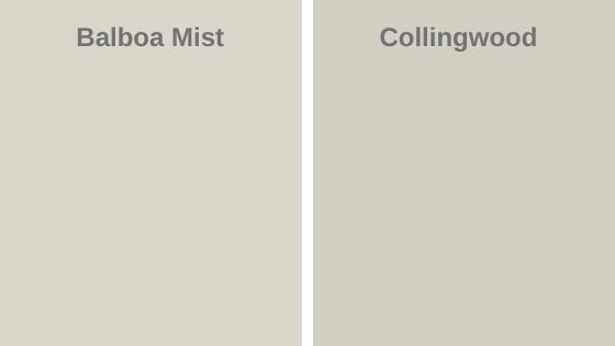 Balboa Mist vs Collingwood swatches