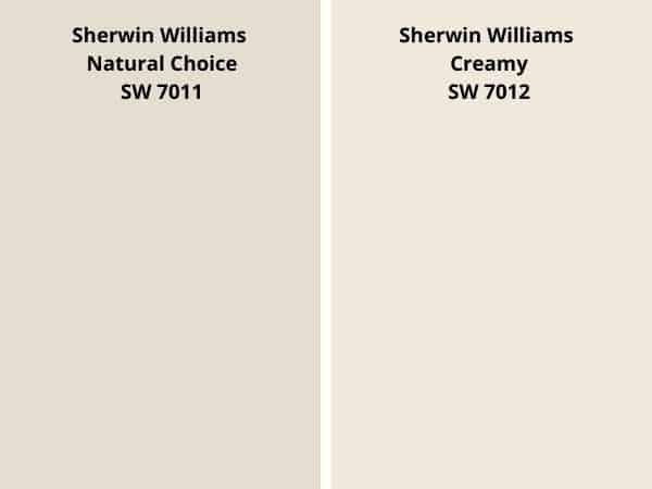 Sherwin Williams Natural Choice vs Creamy