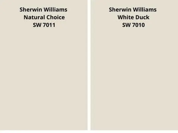 Sherwin Williams Natural Choice vs White Duck