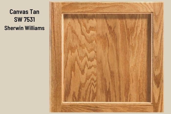 Canvas Tan and Honey Oak cabinet door