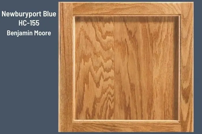 Newburyport Blue and Honey Oak Cabinet Door