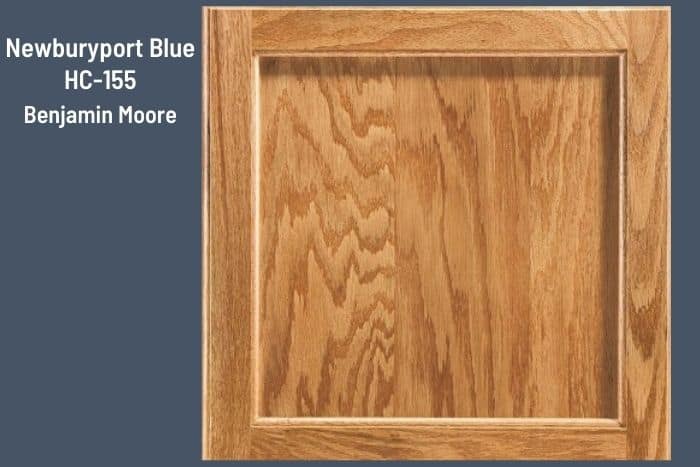 Newburyport Blue and Honey Oak Cabinet Door