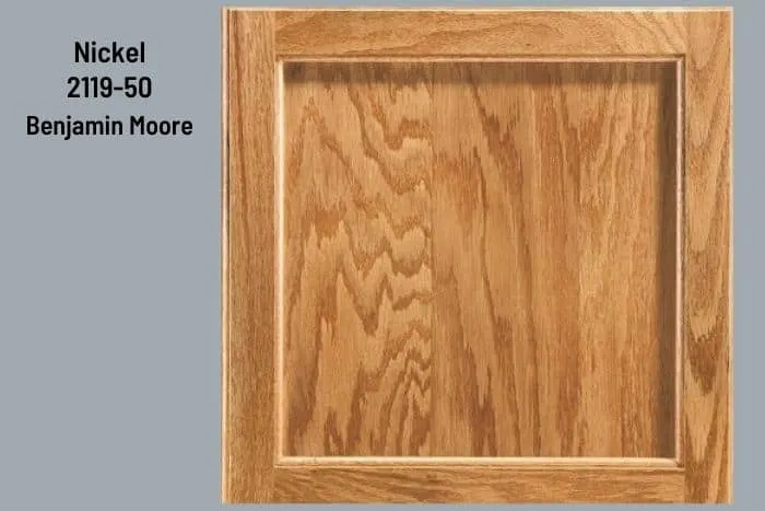 Nickel and Honey Oak Cabinet Door