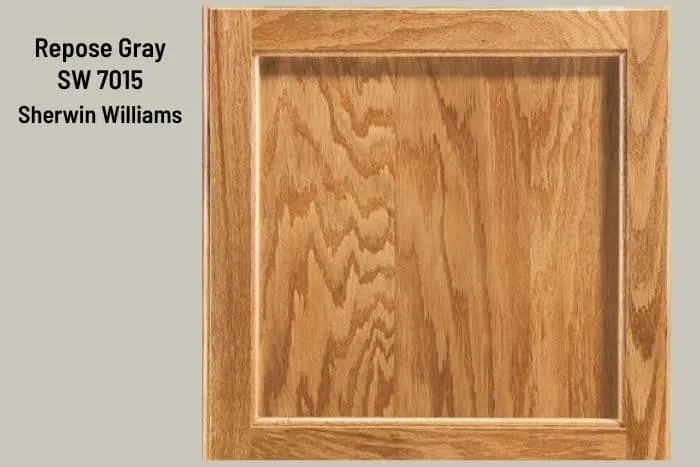 Repose Gray and Honey Oak cabinet door