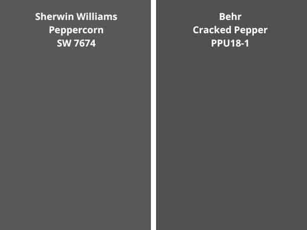 SW Peppercorn vs Behr Cracked Pepper