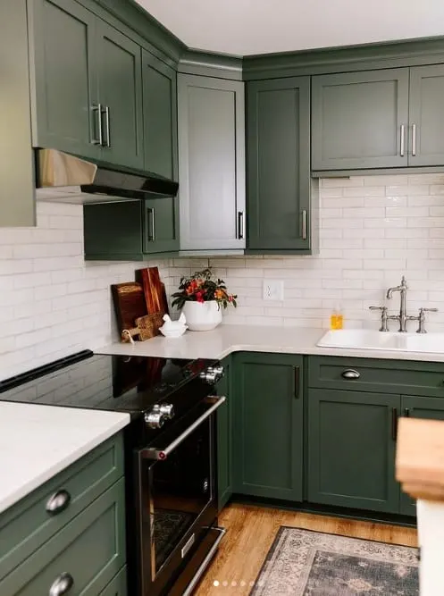 Pewter Green Kitchen Cabinets