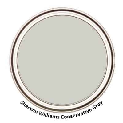 SW Conservative Gray paint can swatch