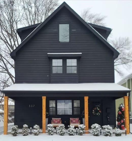 exterior home painted with Tricorn Black