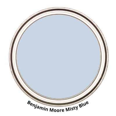 Benjamin Moore Misty Blue paint can swatch