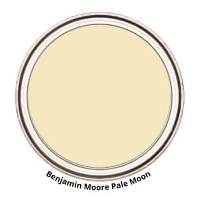 Benjamin Moore Pale Moon paint can swatch