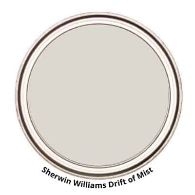 Sherwin WIlliams Drift of Mist paint can swatch