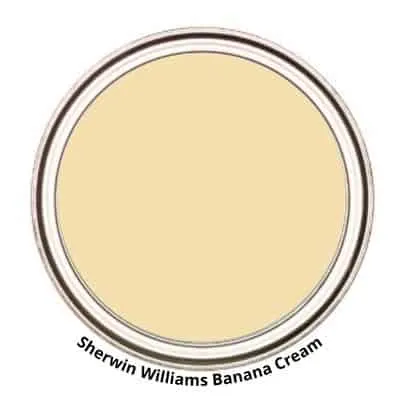 Sherwin WIlliams Banana Cream paint can swatch