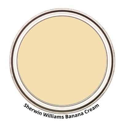 Sherwin WIlliams Banana Cream paint can swatch