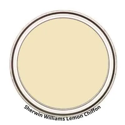 Sherwin WIlliams Lemon Chiffon paint can swatch