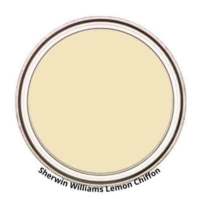 Sherwin WIlliams Lemon Chiffon paint can swatch