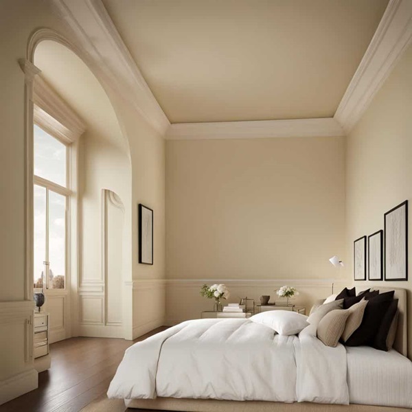 cream paint color on bedroom walls