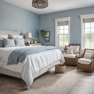 Blue gray bedroom