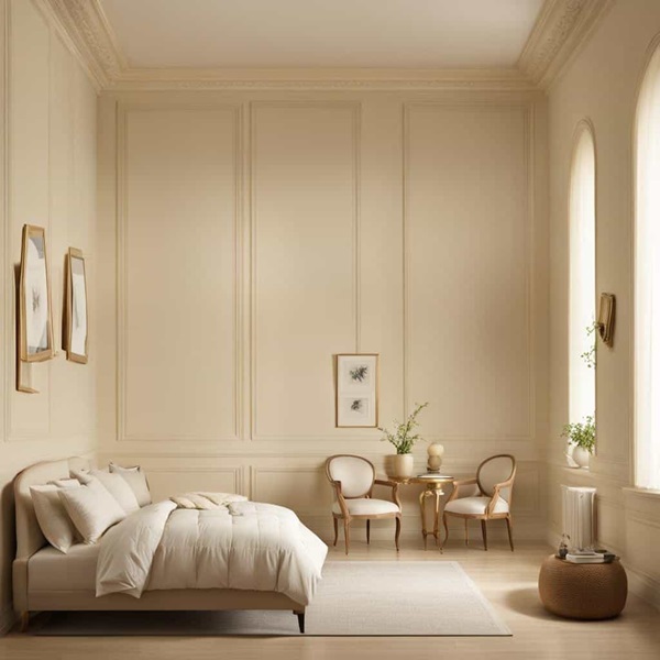 creamed coloer neutral bedroom