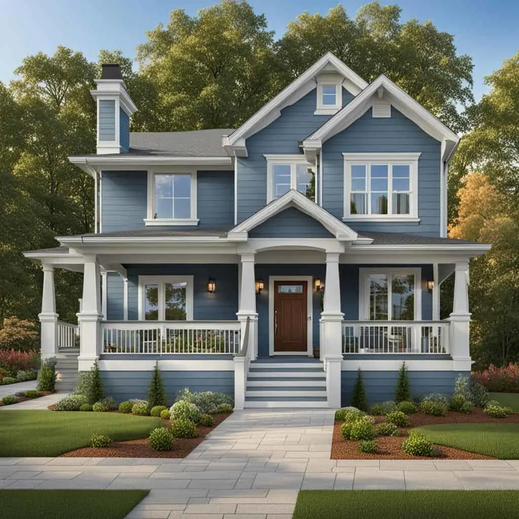 blue gray house exterior