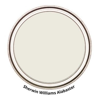 Sherwin WIlliams Alabaster paint can swatch