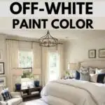 bedroom with offwhite walls graphic