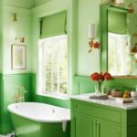 bright green Color Drench bathroom