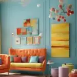 colorful blue Color Drench room