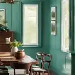 dining room teal blue Color Drench