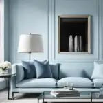 light blue Color Drench small living room