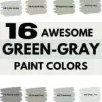 16 Green Gray Paint Colors pinterest graphic