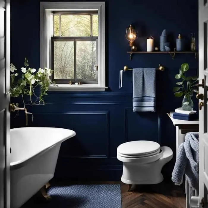 blue moody vintage bathroom