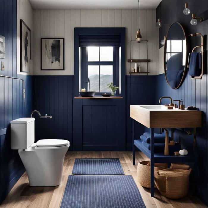 blue moody vintage bathroom