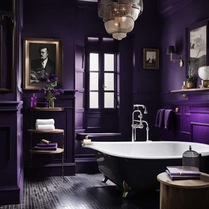purple moody vintage bathroom 